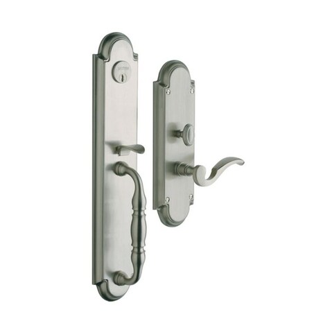 Baldwin Double Cylinder Entry Handlesets Lifetime Satin Nickel 6544.056.RDBL